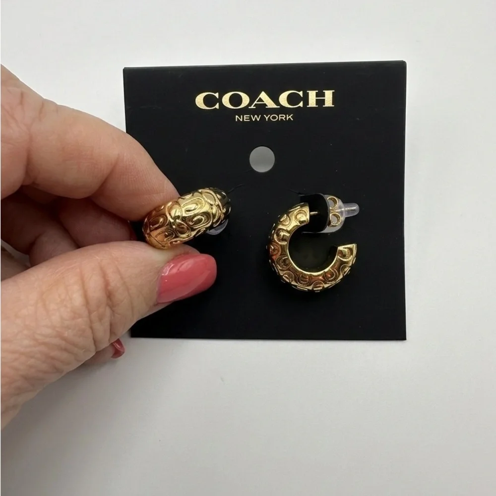 Coach Gold Hoop Earrings - Picture 2 of 2